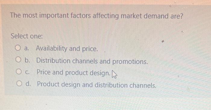 The most important factors affecting market