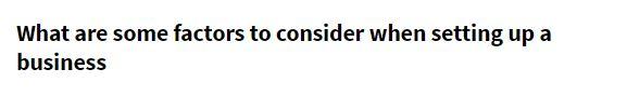 What are some factors to consider when setting up