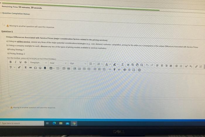 Remaining Time 53 minutes 39 seconds Question