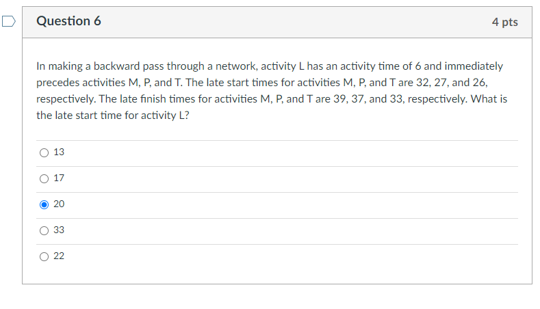 Question 6 In making a backward pass through a
