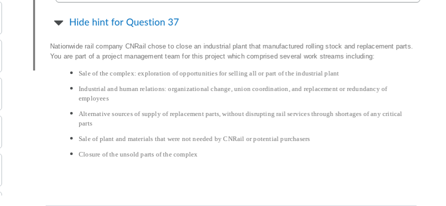 Question 37 (10 points) Mini-Case: Read the mini