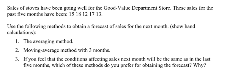 Sales of stoves have been going well for the