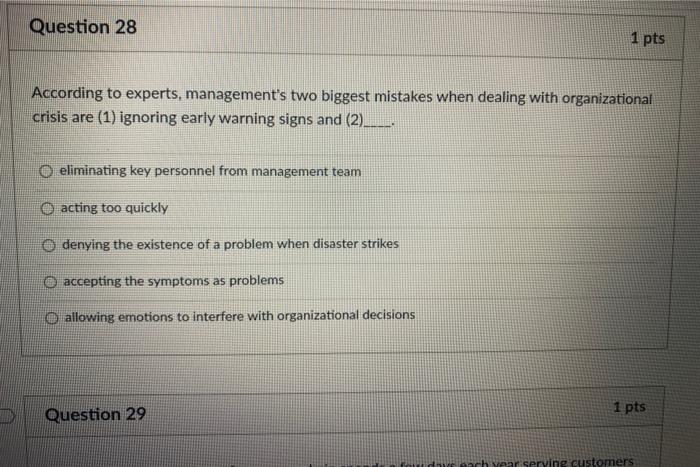 Question 28 1 pts According to experts,
