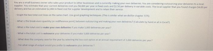 2 You are a small business owner who sales your