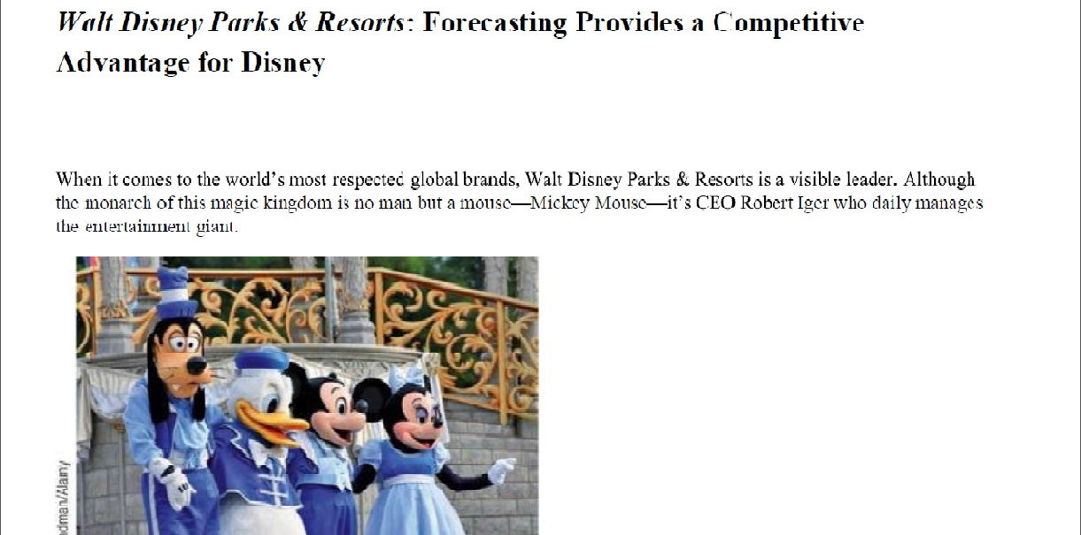 Read the case entitled Forecasting provides a