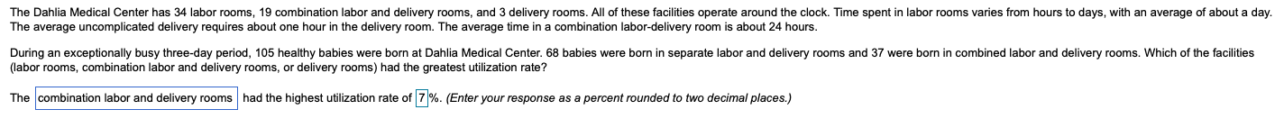 The Dahlia Medical Center has 34 labor rooms, 19