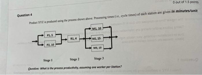 O out of 1.5 points Question 4 Product XYZ is