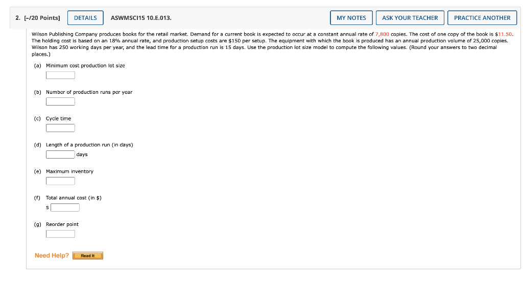 Hi! Please signify ALL answers legibly so I can