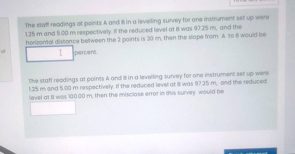 principle of surveying a question in land
