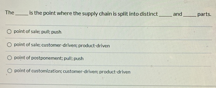 The is the point where the supply chain is split