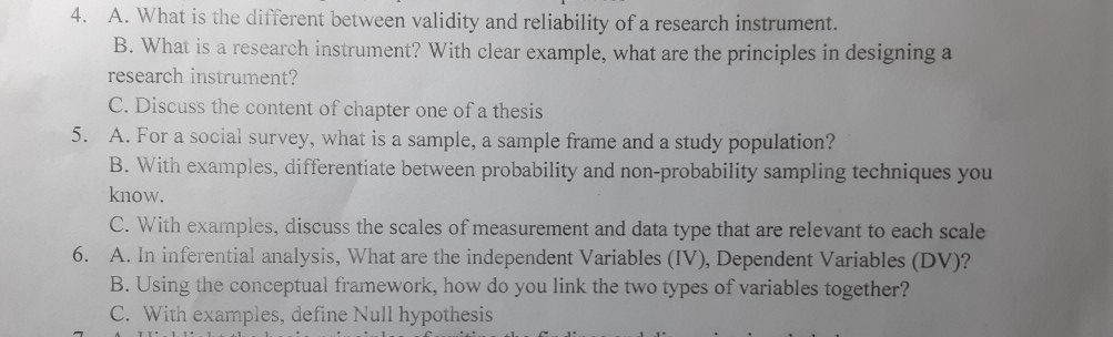 research Methodology 4. A. What is the different