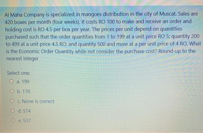 Please help me with the right option 13 Al Maha