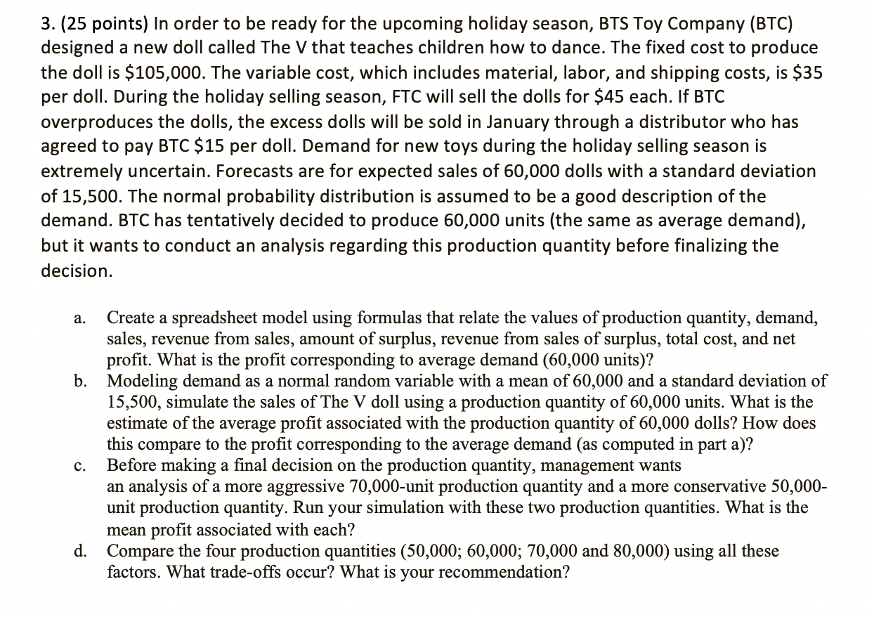 Please provide solution through excel with