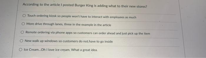 According to the article I posted Burger King is