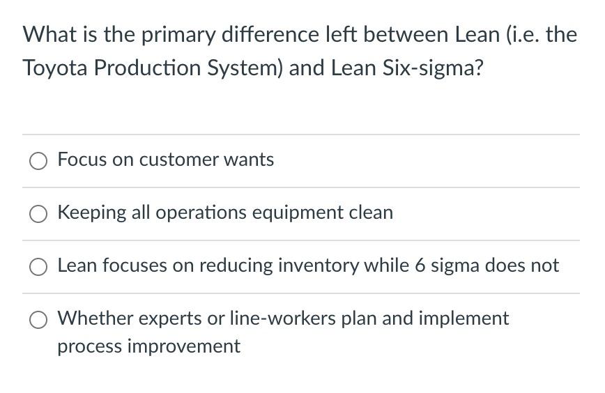 What is the primary difference left between Lean