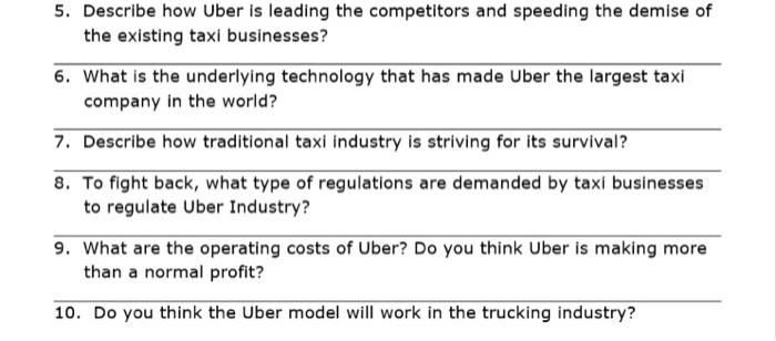Case Study: Uber Technologies, Inc. [10 Marks]
