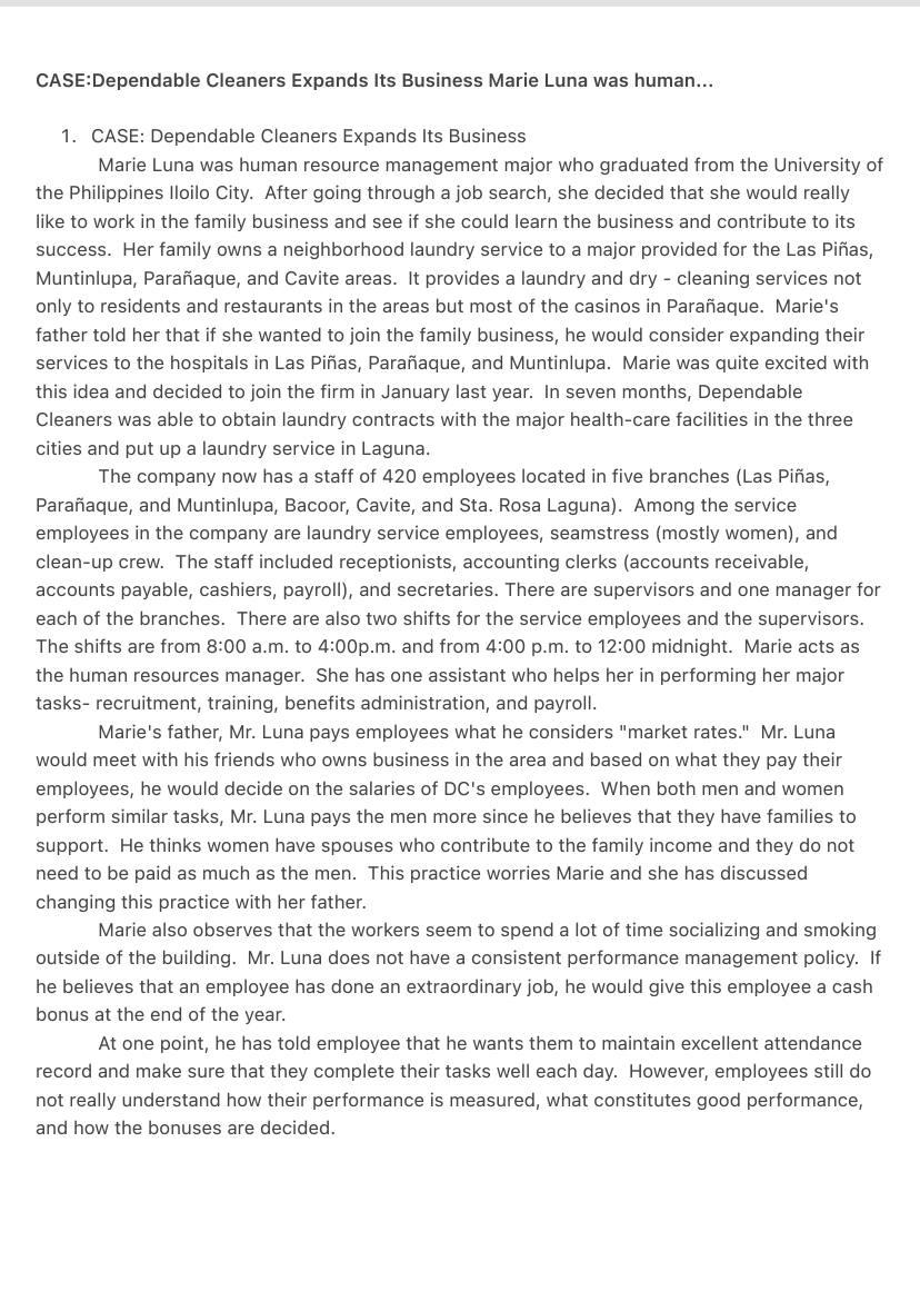 Question: 1. What performance management system