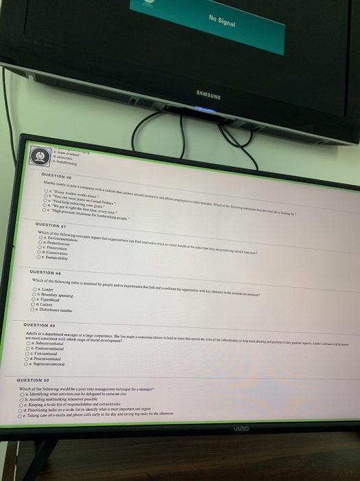 No Signal SAMSUNG QUESTION 4 0. QUESTION AT