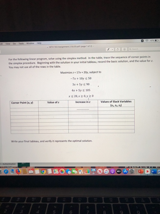 o 479 View Go Tools Window Help MTH 143