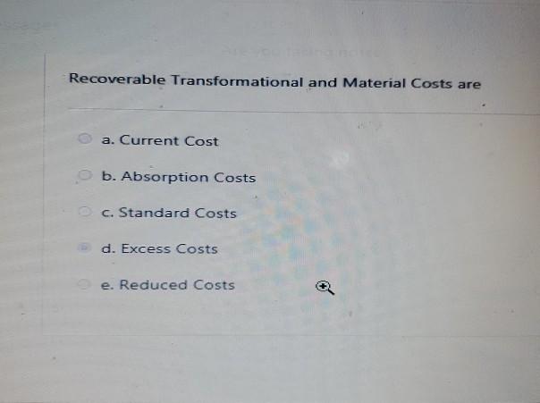 Recoverable Transformational and Material Costs