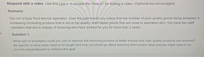 no video required just the answer to questions