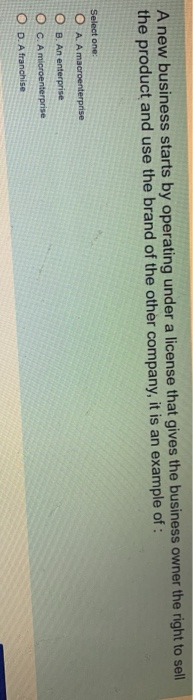 A new business starts by operating under a