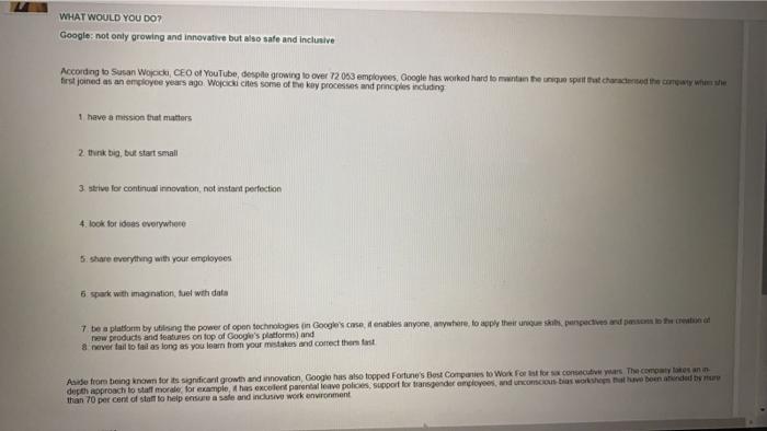 hope its clear WHAT WOULD YOU DO7 Google: not