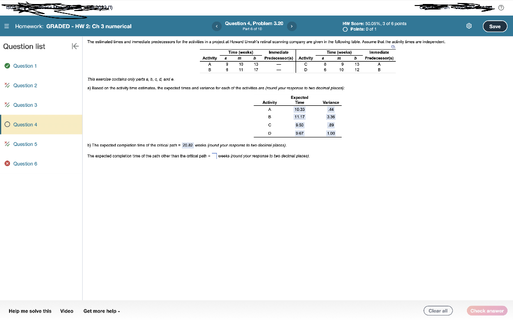 The expected completion tme of the peti other