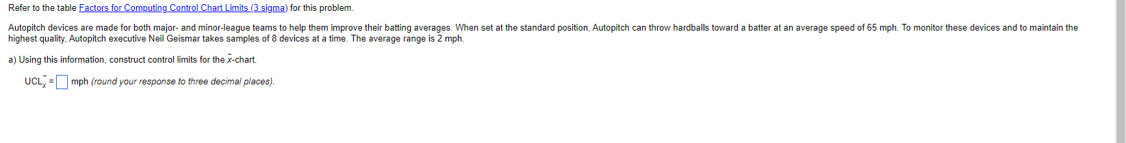 need UCL and LCL nighest quality, Autopitch