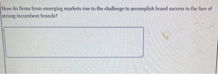 How do firms from emerging markets rise to the