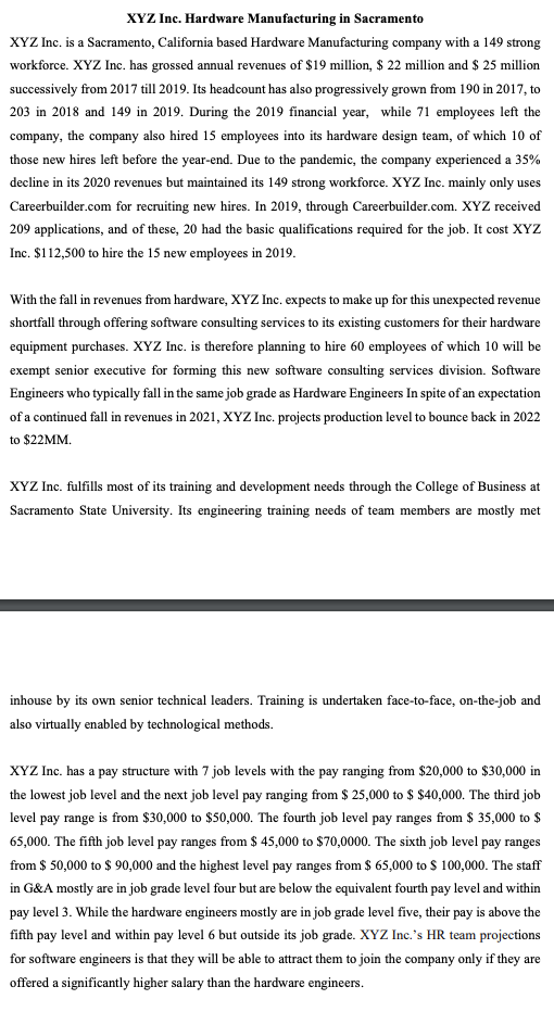1) You are to meetup with the existing HR team