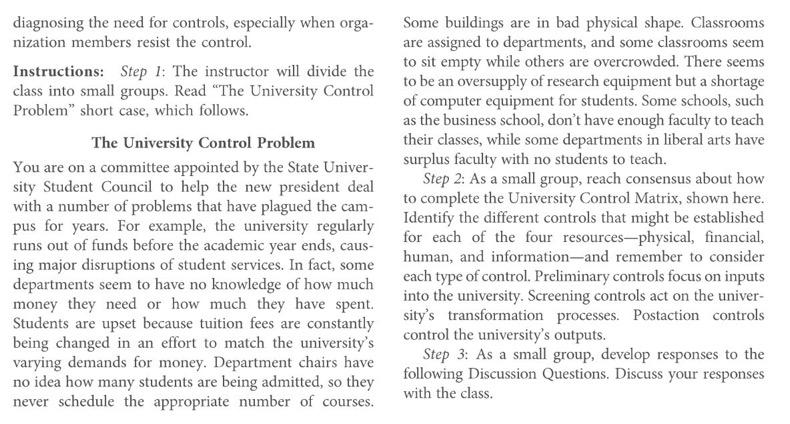 Which of the recommended controls may be the