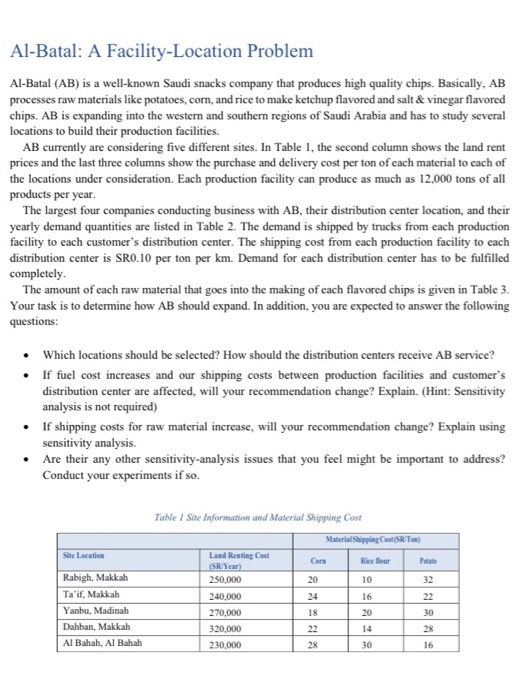 i need just LP Model this is case study in