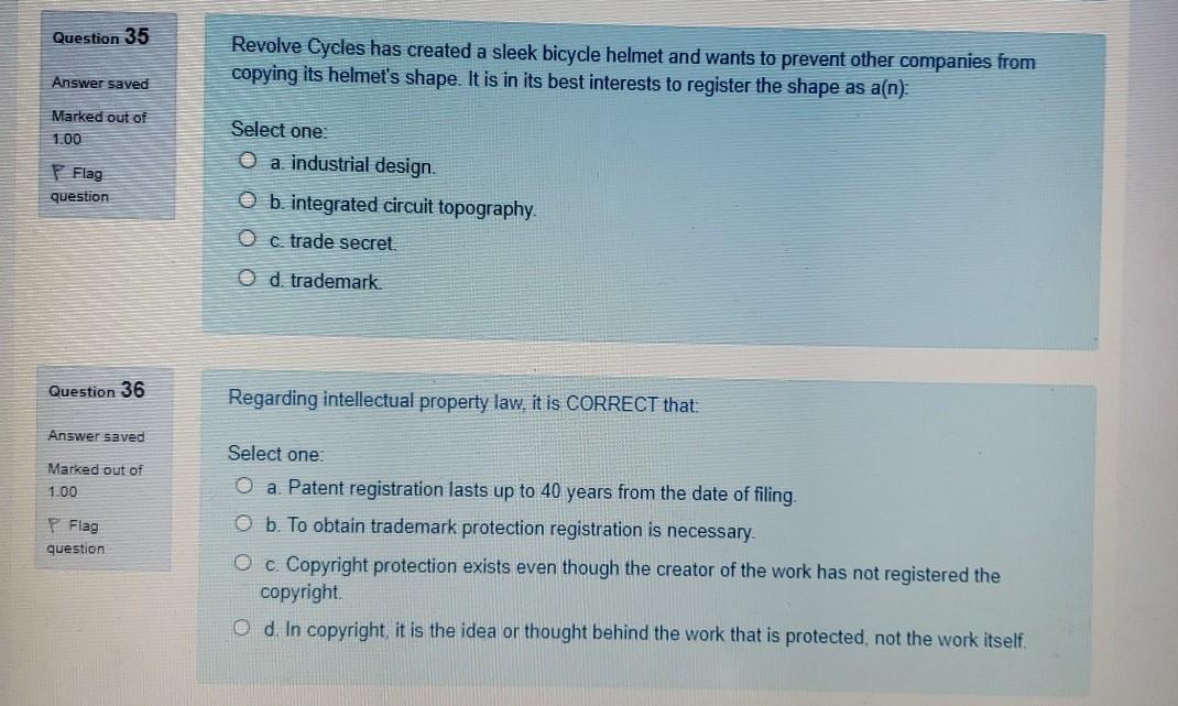 Question 35 Revolve Cycles has created a sleek