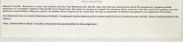 Valued at 5 points. Brainstorm a resson why