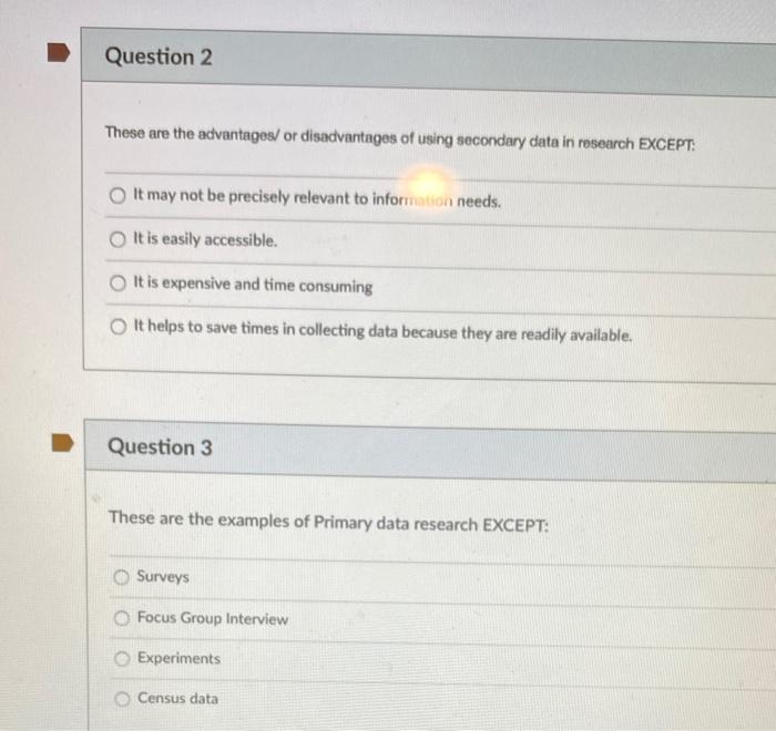 Question 2 These are the advantages/or