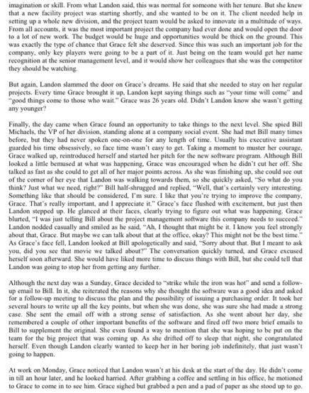 Carefully read the Case Managing Up Grace