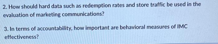 2. How should hard data such as redemption rates