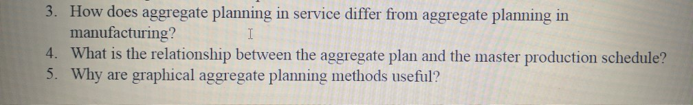3. How does aggregate planning in service differ