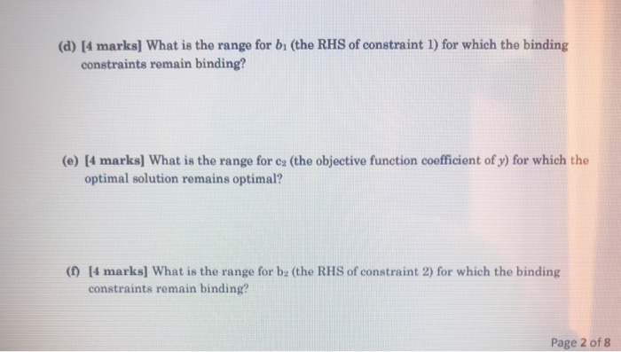 Problem 1: Consider the following two-variable