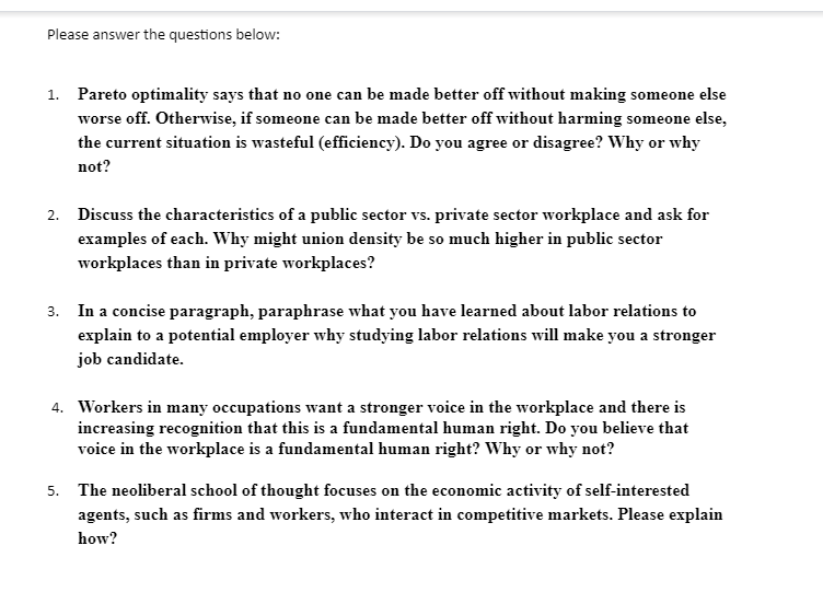 Please answer the questions below: 1. Pareto