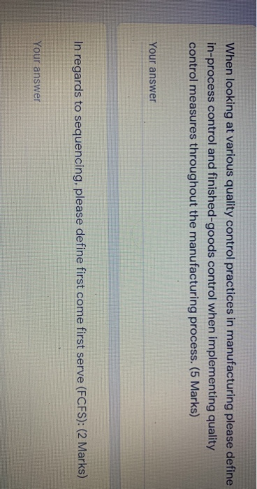 When looking at various quality control practices