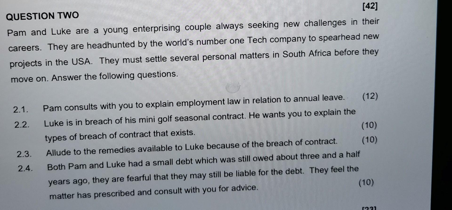 Please answer question 2 2.1 2.2 2.3 2.4 With a
