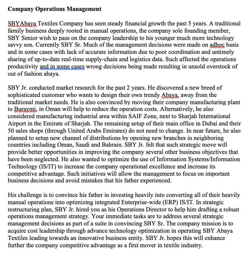 Case Study Questions: 1- Critically evaluate two