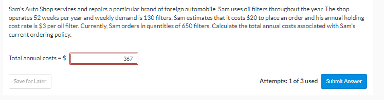 Sam's Auto Shop services and repairs a particular