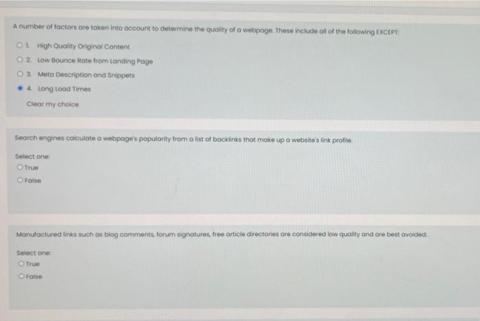 A number of factors are taken into account to