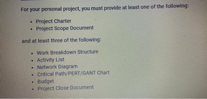 explain two projects ( project management) and