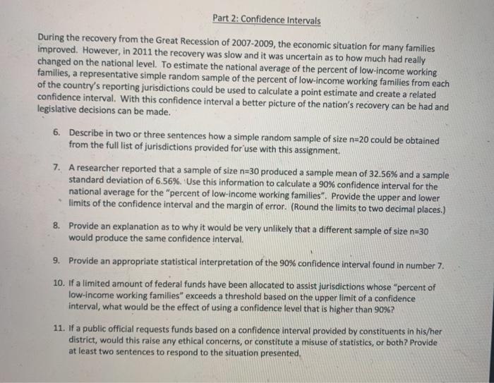 Part 2: Confidence intervals During the recovery