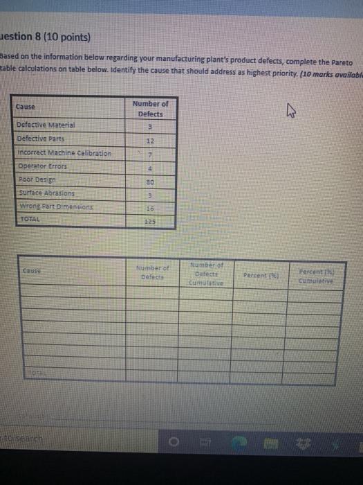 estion 8 (10 points) Based on the information