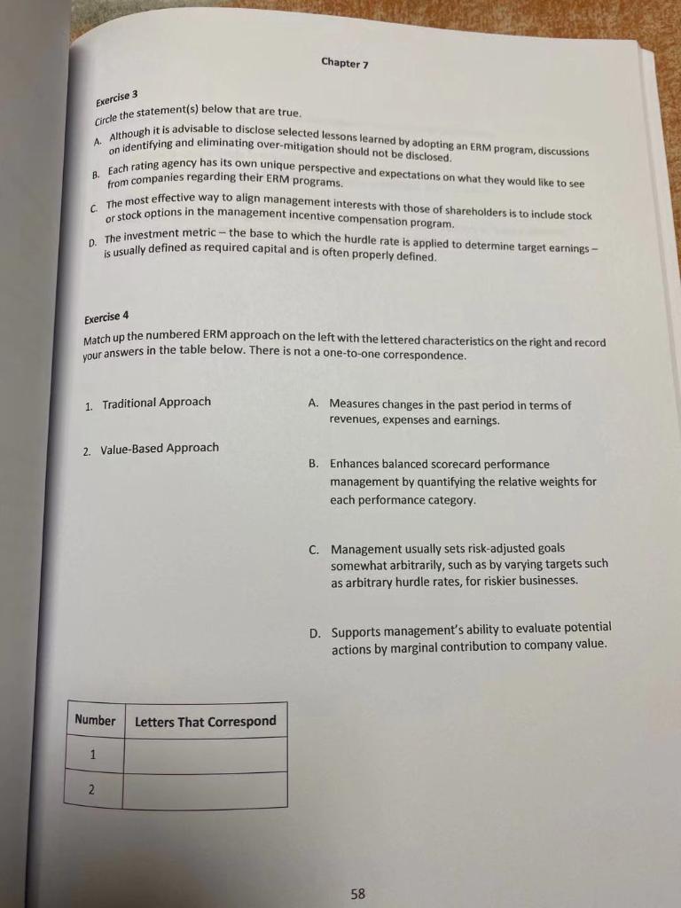 Chapter 7 Exercise 3 Circle the statement(s)